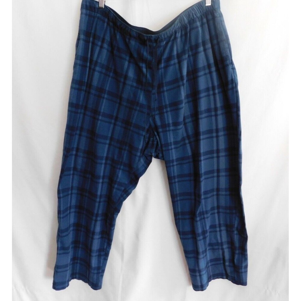 Nautica Sleepwear Pajama Lounge Pants Size XXL Blue Plaid w/ Logo